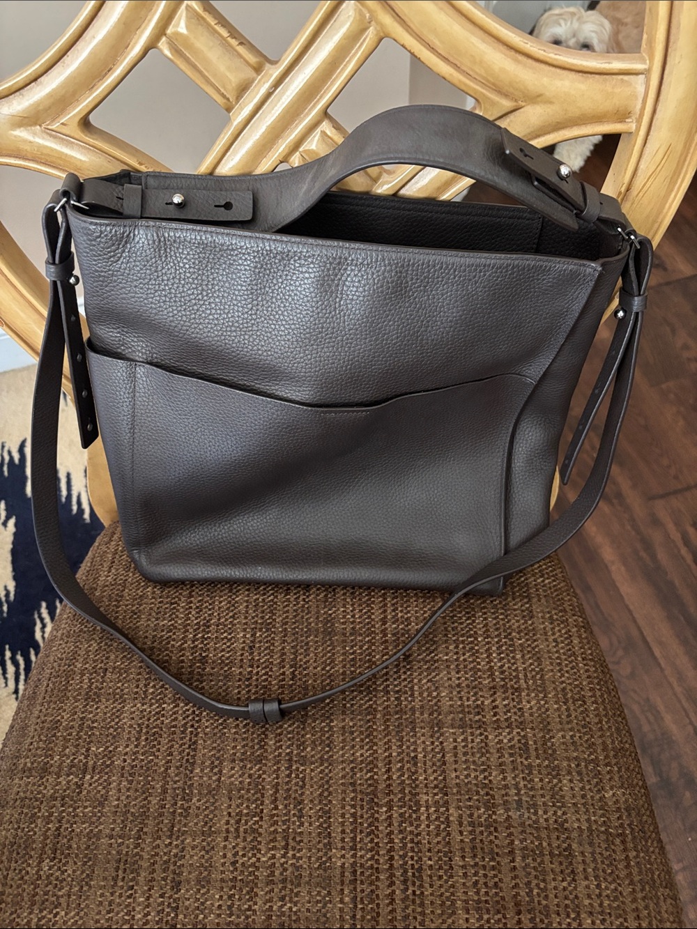 All Saints Chocolate Brown Leather Bag